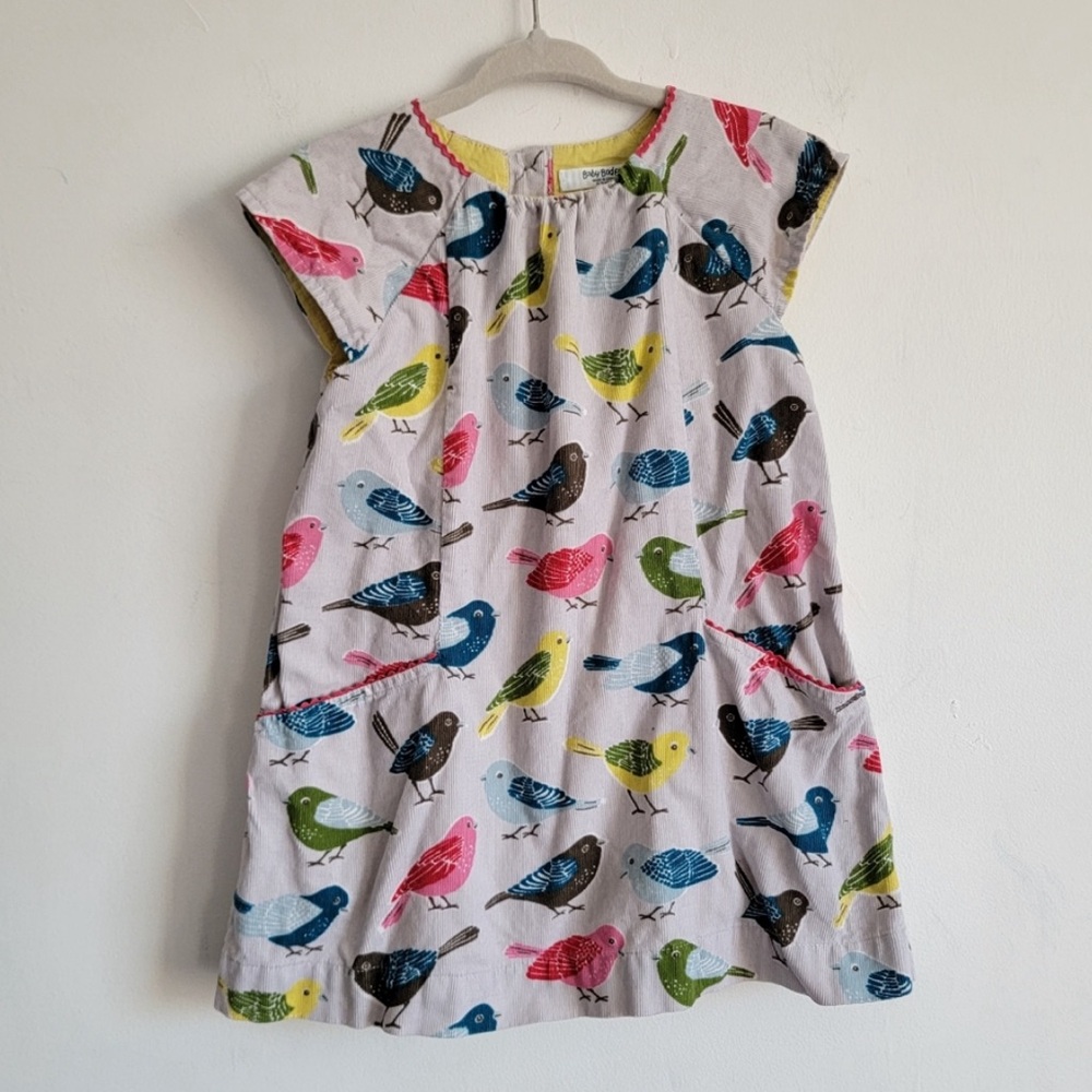 Baby Boden Corduroy Bird Dress like new. 12-18 months